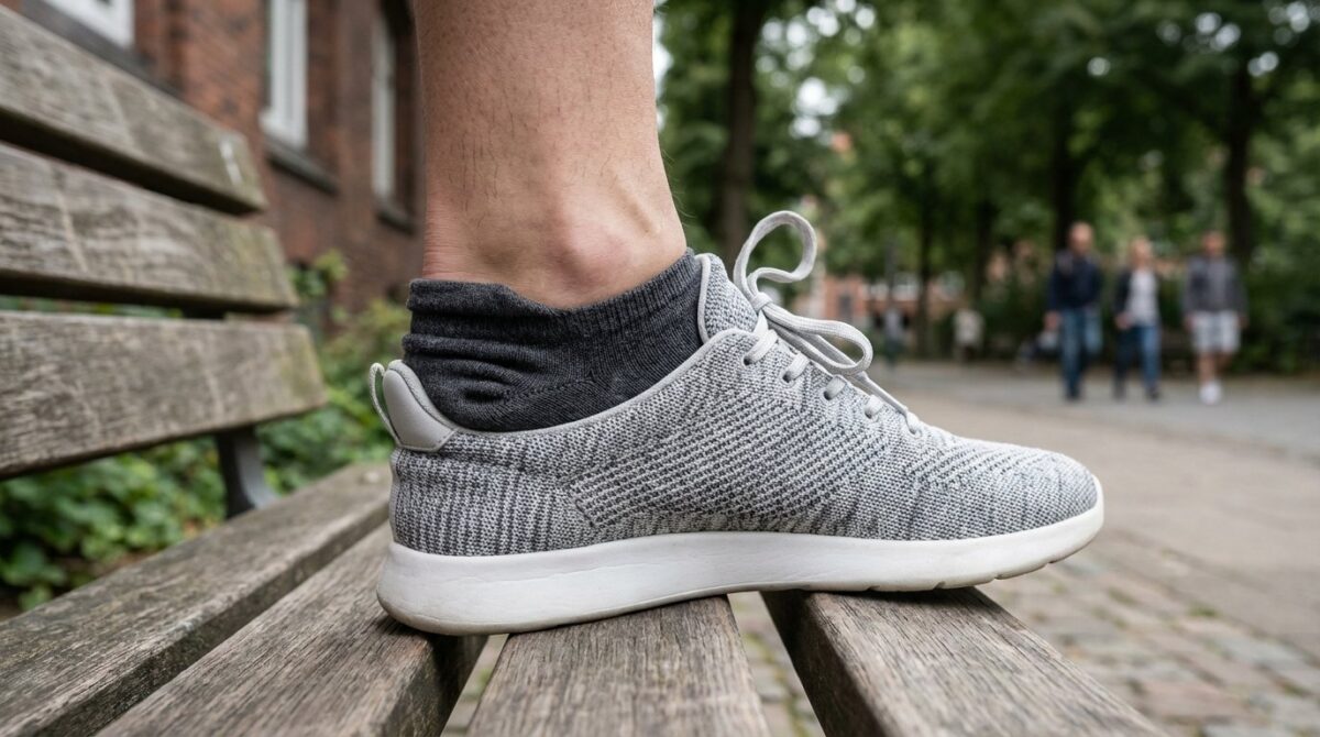 entdecken Sie das einfache Geheimnis, wie Ihre Socken in Turnschuhen nicht mehr verrutschen und welches Detail der Socke den Unterschied macht