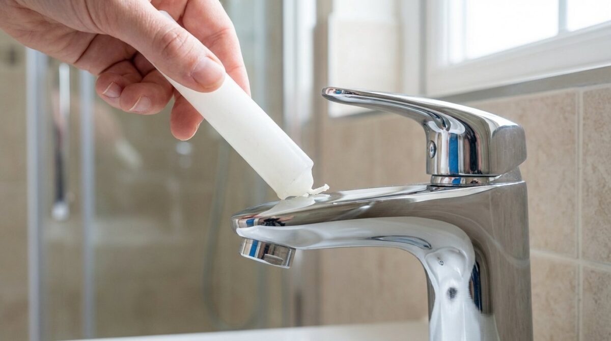 entdecken Sie das einfache Geheimnis mit einer Kerze gegen Kalkablagerungen am Wasserhahn für langfristige Glanz und Sauberkeit
