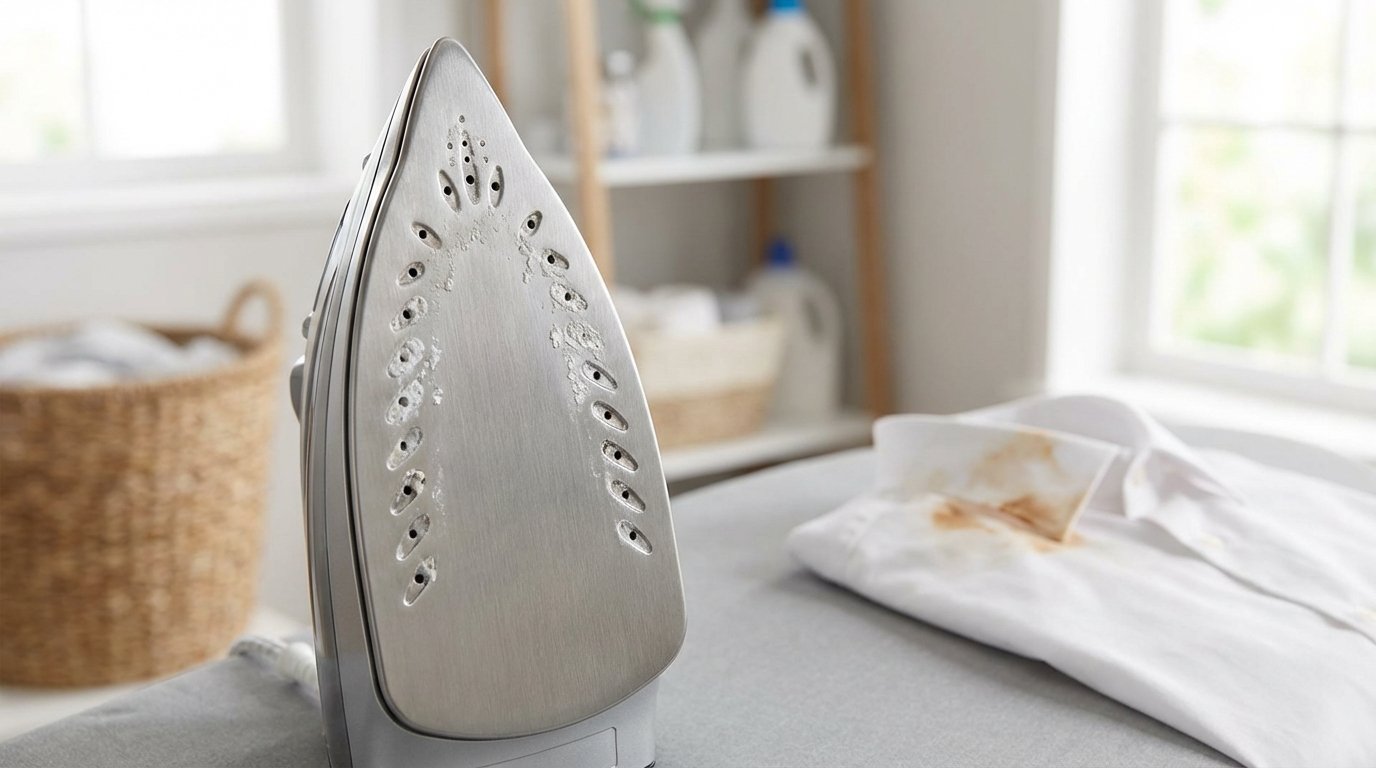 entdecken Sie den einfachen Trick gegen Kalkablagerungen im Bügeleisenwassertank und vermeiden Sie unschöne Flecken auf Ihrer Wäsche