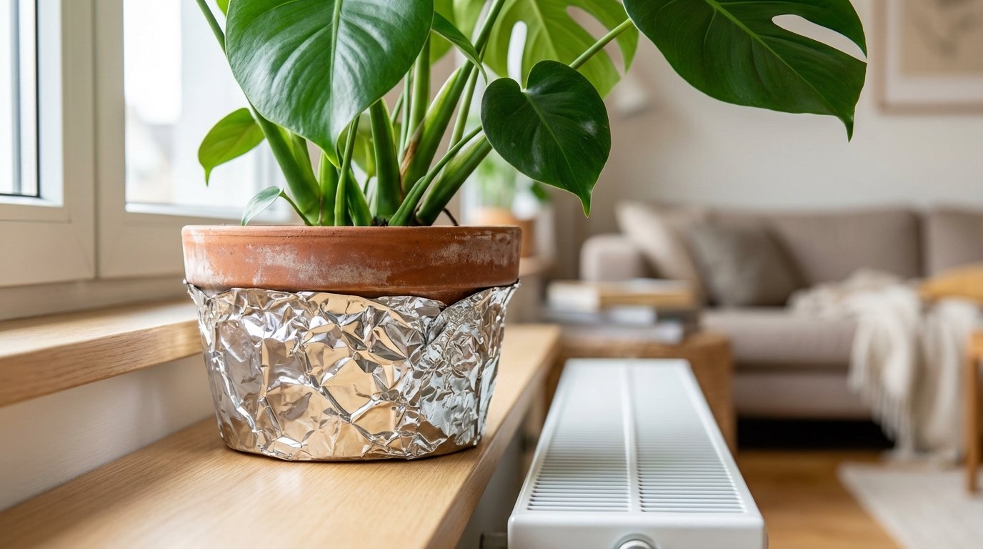 entdecken sie das einfache geheimnis mit alufolie ihre zimmerpflanzen vor winterkälte und trockener heizungsluft zu schützen und zu retten